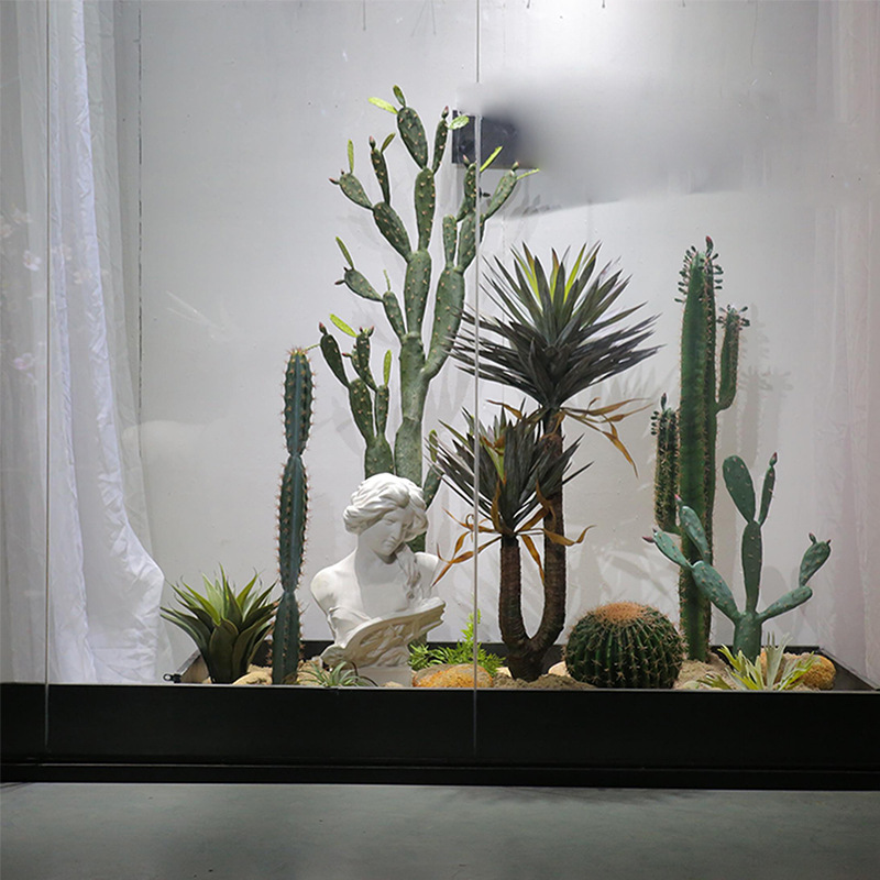 仿真仙人掌组合造景摆件落地绿植大型北欧样板间橱窗装饰植物展示
