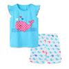 Europe and America style children Short sleeved suit summer New products girl suit Cartoon Collar Boy suit Knitted Cotton Europe and America style children Short sleeved suit summer New products girl suit Cartoon Collar Boy suit Knitted Cotton