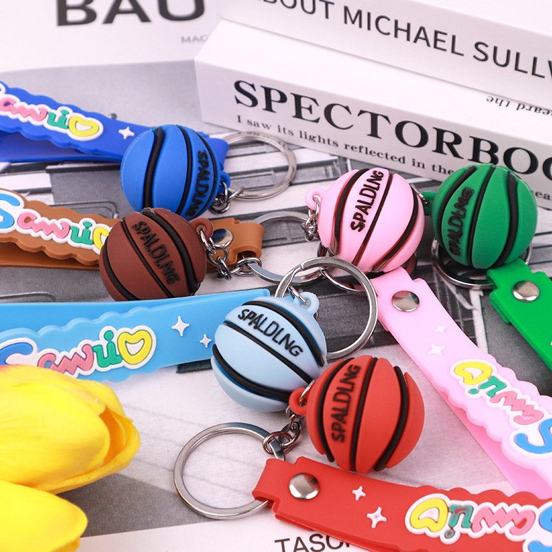 New Simulation Basketball Keychain Mini Key Chain Sporting Goods Activity Small Gift Factory in Stock Wholesale