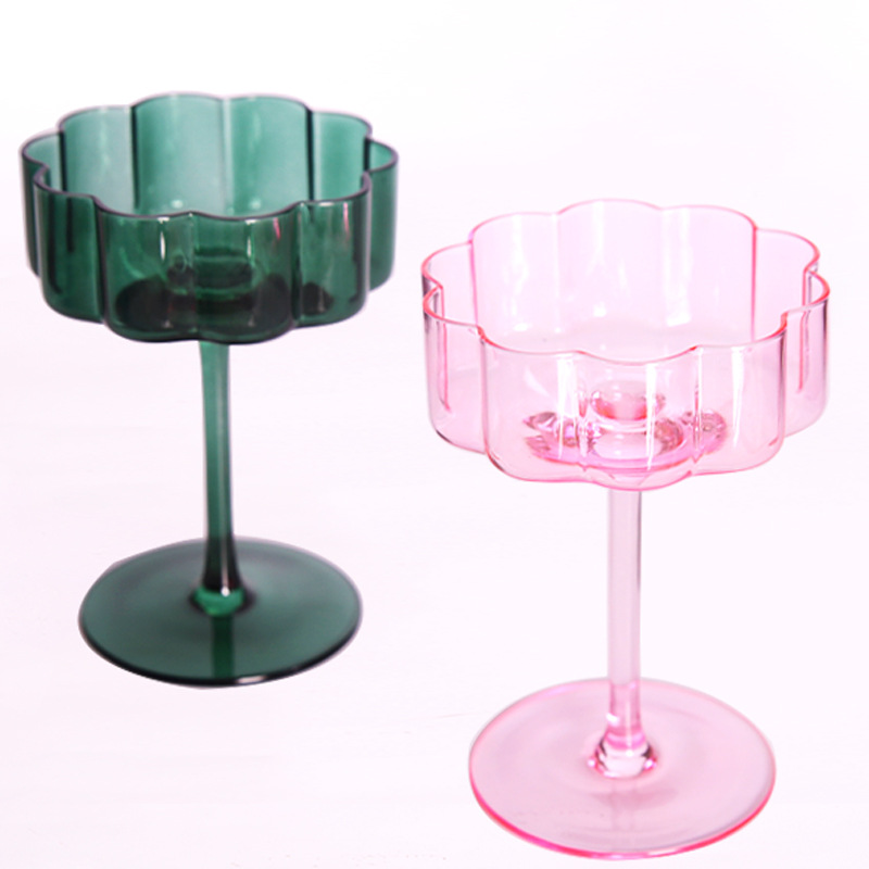 European Crystal Glass Goblet Champagne Glasses Creative Petal Wine Glass Good-looking Wine Glass Liquor Cup Wholesale