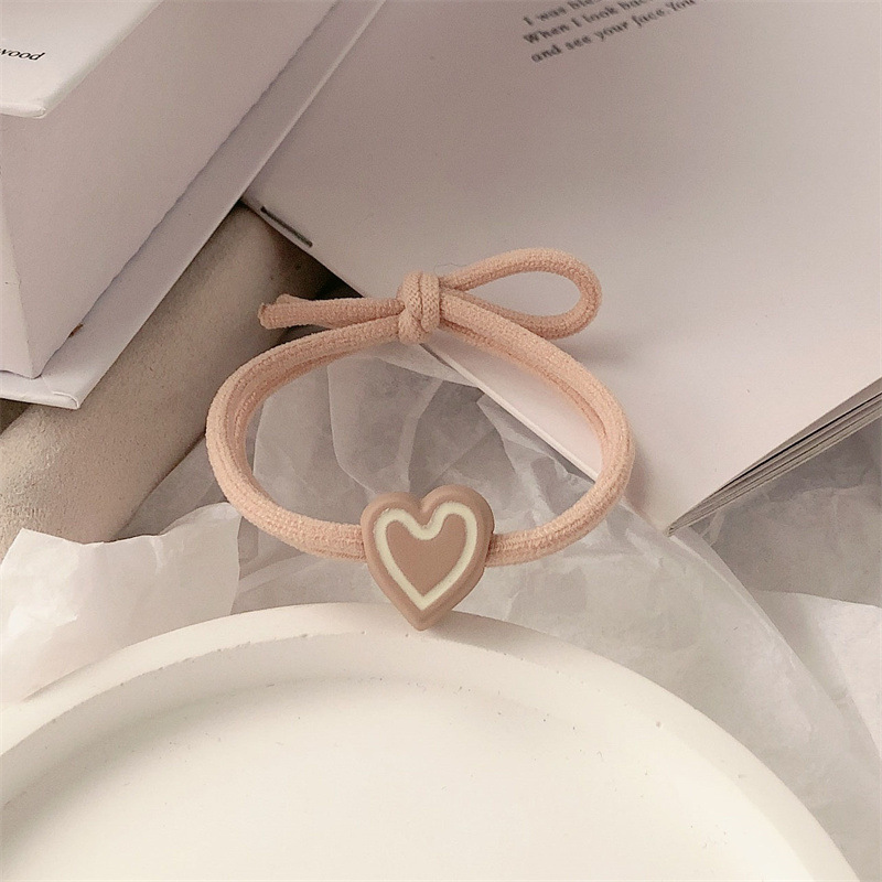 Girl's Love Hair Band High Elastic Durable Rubber Band Female Hair Rope Headdress Fashion Temperament Tie Ponytail Hair String