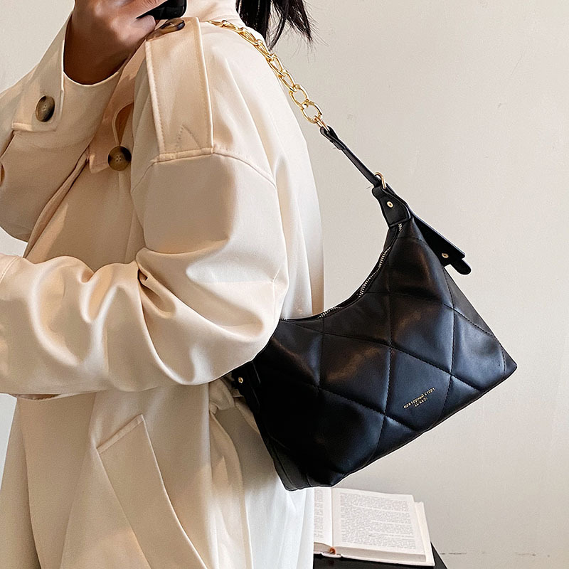 Winter Retro Rhombus Women's Bag 2022 New Fashion Underarm Bag Commuter's All-Matching Shoulder Tote Underarm Bag