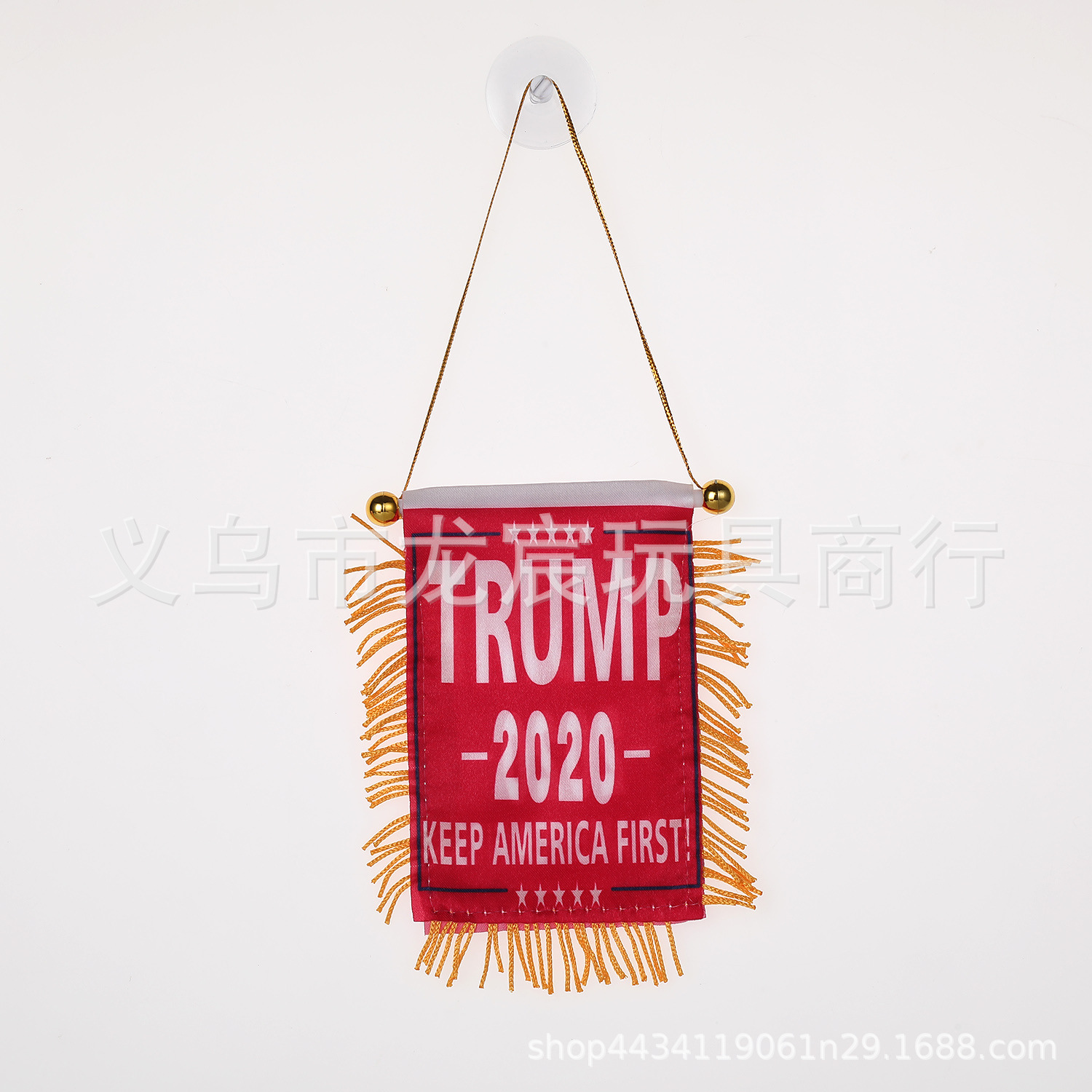 Factory Direct Supply American Independence Day Car Small Hanging Flag National Flag Mini Small Brocade Flag Double-Sided Fringe Tape Suction