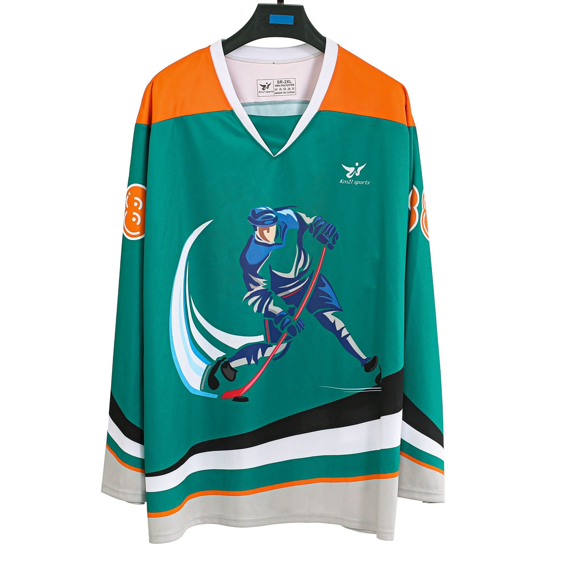 2022新款速干美式冰球队服陆地冰球 曲棍球服装长袖可印花