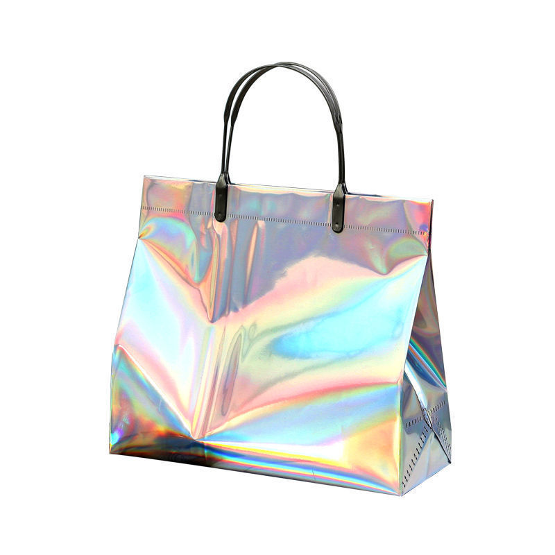 Laser Bag Pvc Handbag Plastic Wholesale Gift Bag Ins Style Magic Color Jelly Bag Pp Transparent Gift Bag