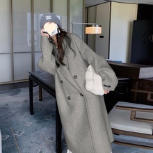 【一件包邮】双面羊绒大衣女秋冬新款2023韩系温柔中长款毛呢外套