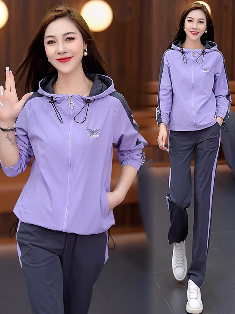 休闲运动服套装女2024秋季新款时尚洋气减龄连帽卫衣束脚裤两件套