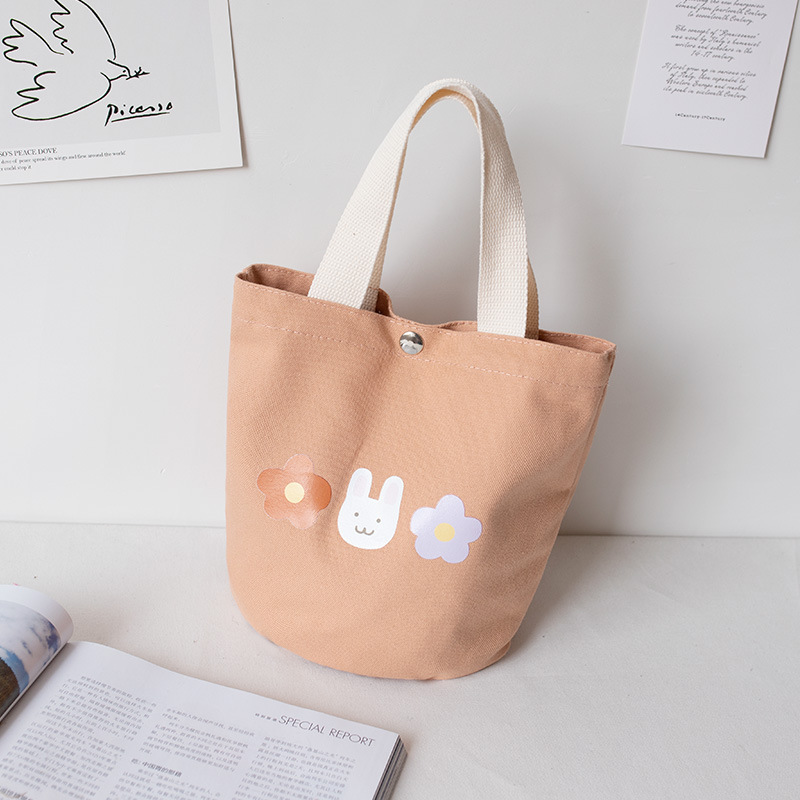 Handbag Women's Canvas Bag Korean New Fashion Student Lunch Bag Lunch Box Lunch Box Bag Bucket Hand Bag