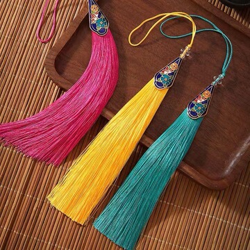 16厘米珐琅彩色流苏古风流苏穗子服装饰品配件团扇扇坠香包配件