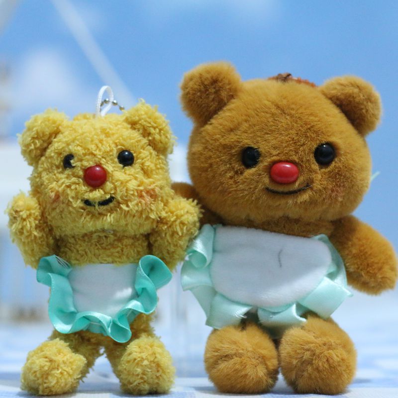 cross-border internet celebrity cute butter bear pendant plush toy bear doll bag pendant doll keychain