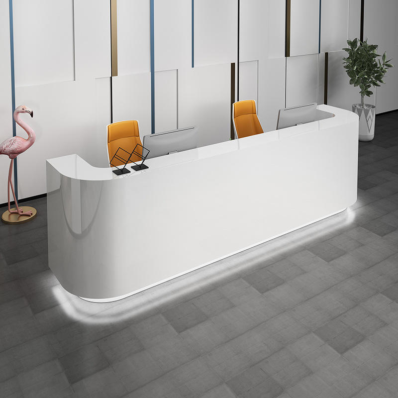 烤漆前台接待台公司办公桌简约现代美容院吧台酒店收银台培训机构