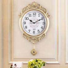 欧式复古挂钟表创意客厅家用摇摆钟美式时钟现代简约创意石英壁钟
