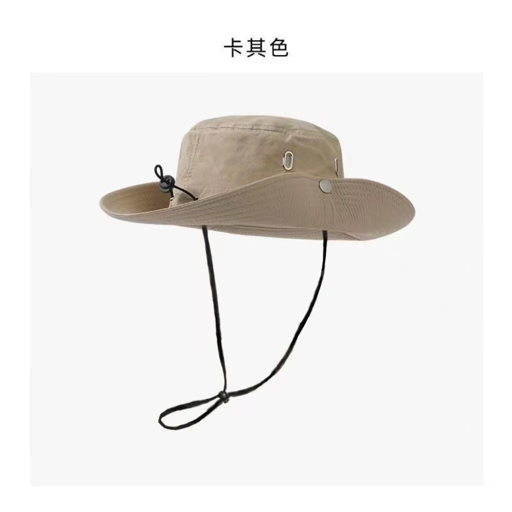 Hat Fisherman Hat Outdoor Waterproof Men's and Women's Cowboy Hat Hiking Sun-Proof Mountaineering Western Big Head Circumference Sun-Proof Women's