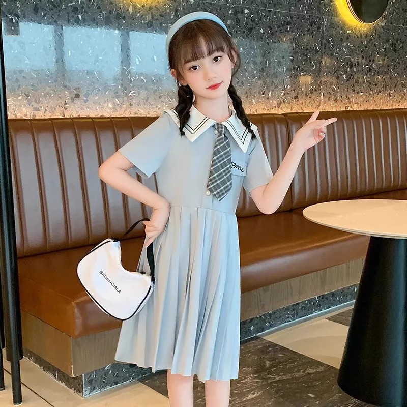 女童夏装连衣裙中大女孩夏款儿童洋气淑女时髦公主裙子夏季潮7岁6