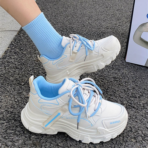 Milk Blue Dad Shoes Women's Ins Trendy 2023 New Student Versatile Niche Autumn Sneakers Women's Casual Running Shoes
