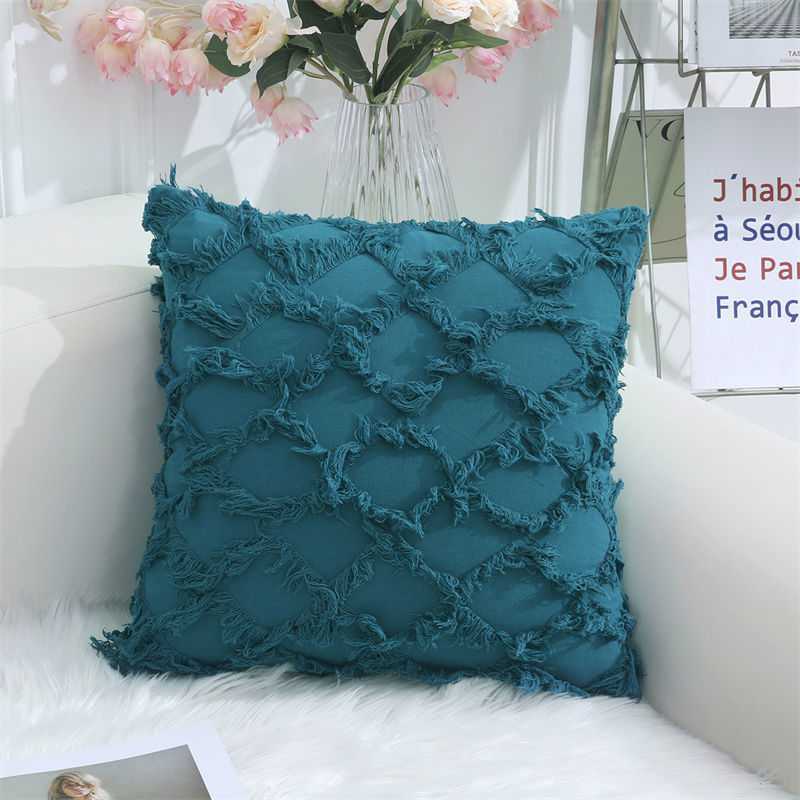 Nordic Large Cut Flower Pillow Seat Cover Cored Moroccan Living Room Sofa Waist Pillow Bedroom Bedside Cushion