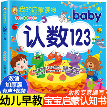 我的启蒙读物全4册 认数123/英文ABC/学识字/认物书 幼儿早教启蒙