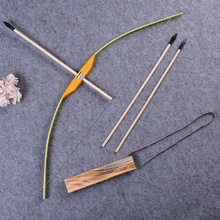 儿童弓箭景区热卖户外射击儿童玩具木质箭传统怀旧木制软胶箭模型
