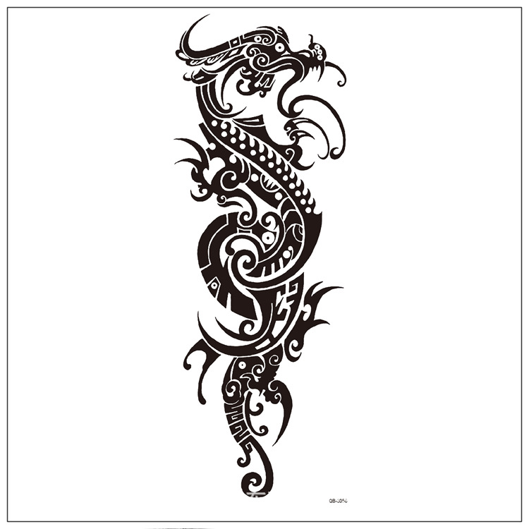 爆款龙刺青花臂全臂纹身贴 日系全臂纹身贴 防水满背贴纸批发