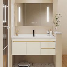 实木浴室柜组合智能简约现代陶瓷一体卫生间洗漱台洗脸洗手台盆镜