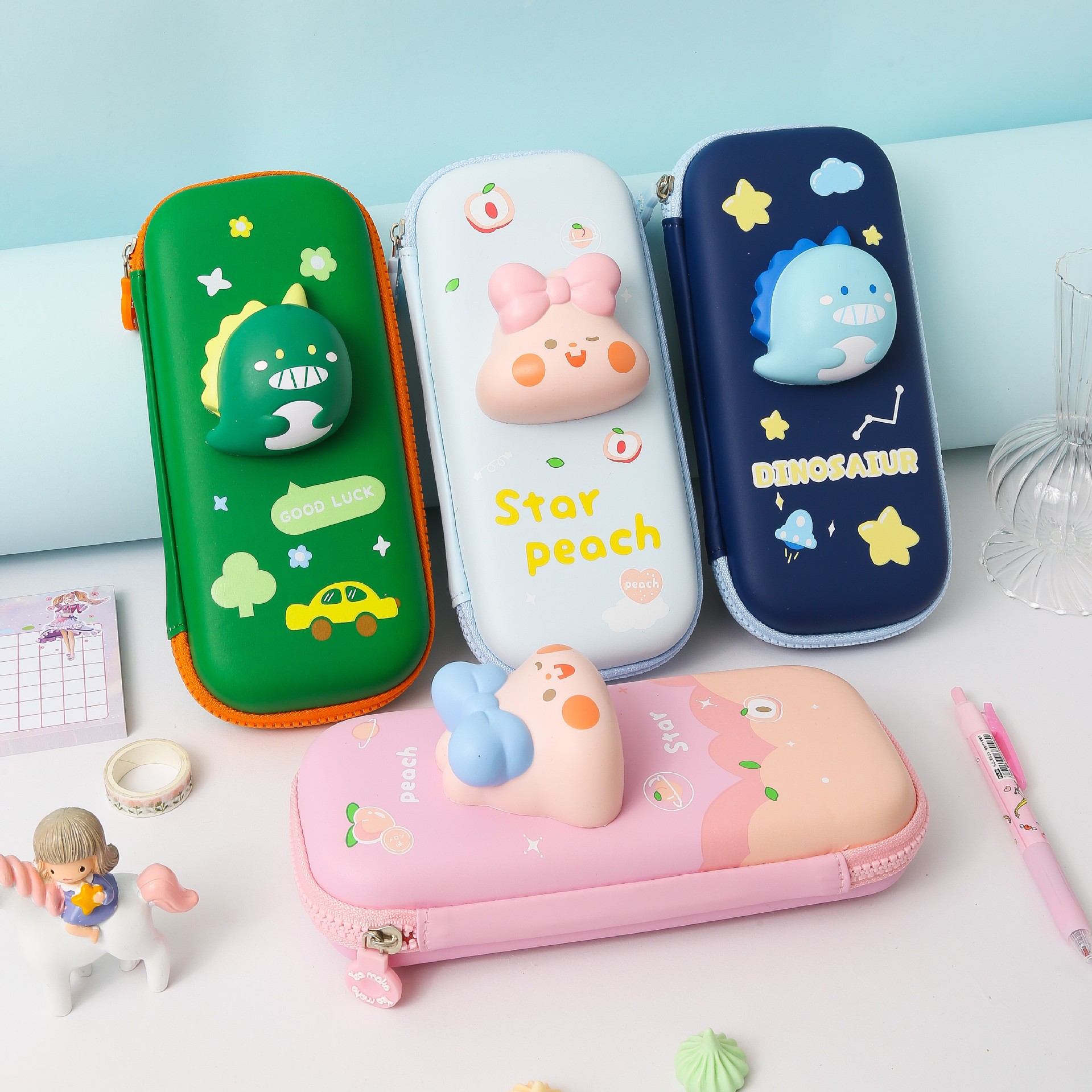 摩可moko学生解压回弹eva笔袋 萌萌可爱卡通铅笔盒少女心3d文具盒