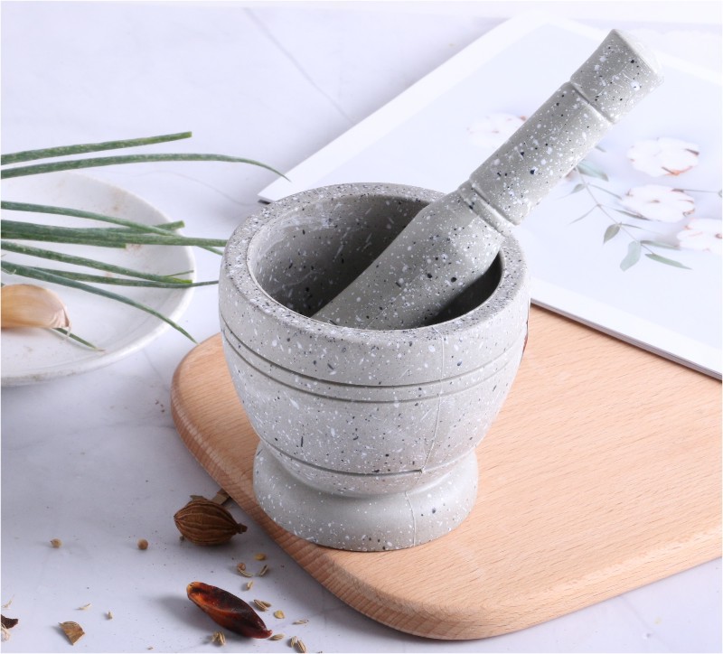 捣蒜罐蒜臼捣药罐创意家用药店厨房小工具仿木纹压蒜器塑料捣蒜器