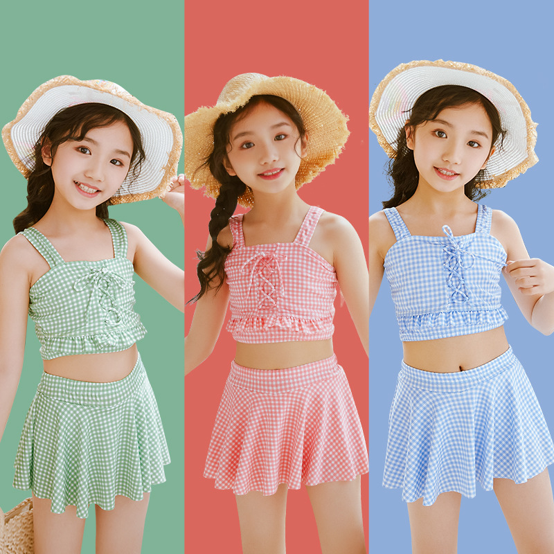 children‘s swimwear girls princess little children baby girl 3-12 years old middle and big children hot spring girl split swimsuit wholesale