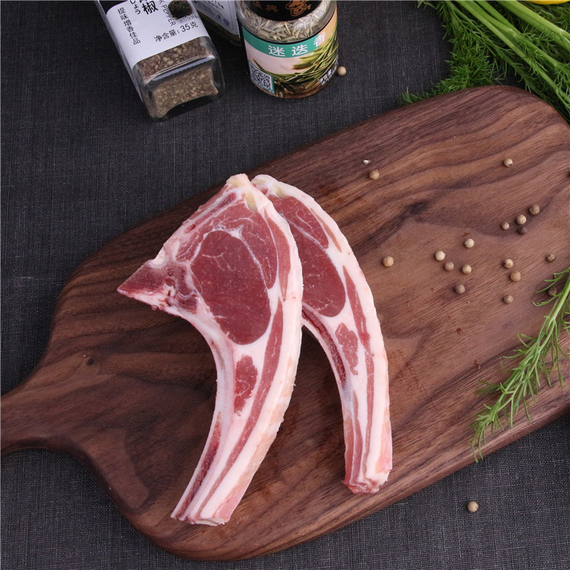 新西兰a级七骨羊排 150g进口羊肉1羔羊排 西餐厅烧烤法式羊扒批发