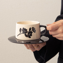欧式陶瓷咖啡杯碟陶瓷餐厅家用下午茶杯办公室水杯早餐杯奶茶杯子