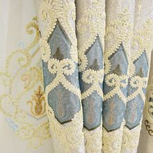 【直销】新款刺绣奢华大气欧式客厅窗帘成品简约现代遮光卧室