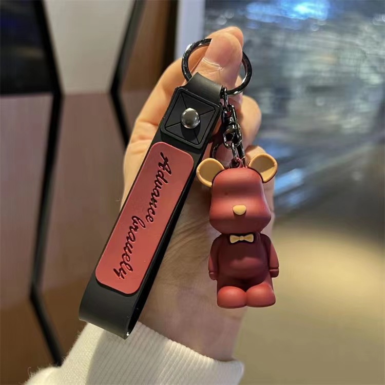 Creative Nordic Bow Tie Violent Bear Keychain Automobile Hanging Ornament Couple Small Gift Internet Hot Key Chain Wholesale