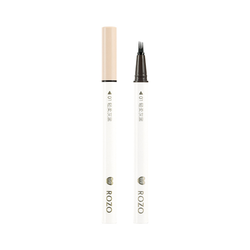 Rozo Four-Fork Water Eyebrow Pencil Long-Lasting Waterproof Sweat-Proof Non-Blooming Four-Head Liquid Wild Eyebrow Pencil Eyebrow Dye Cream