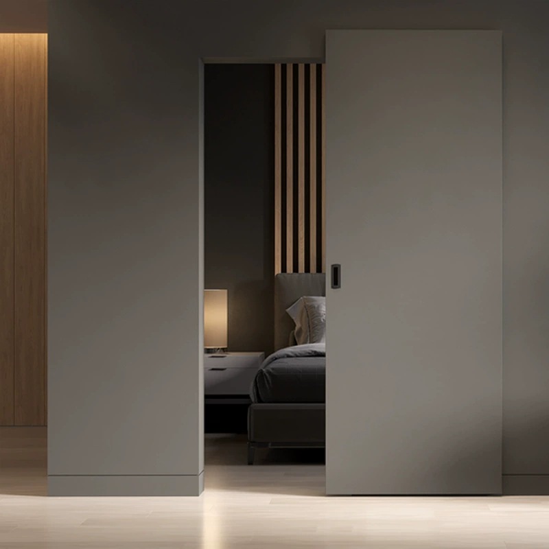 厂家直销全隐藏式滑轨幽灵门导轨移门实木现代卧室厨房卫生间间断