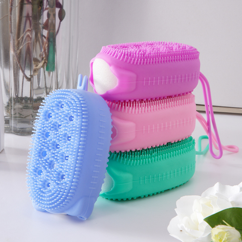 Silicone Bubble Bath Brush Bear Silicone Bath Brush Bathroom Bath Towel Double-Sided Massage Mud Rubbing Bath Brush Wholesale