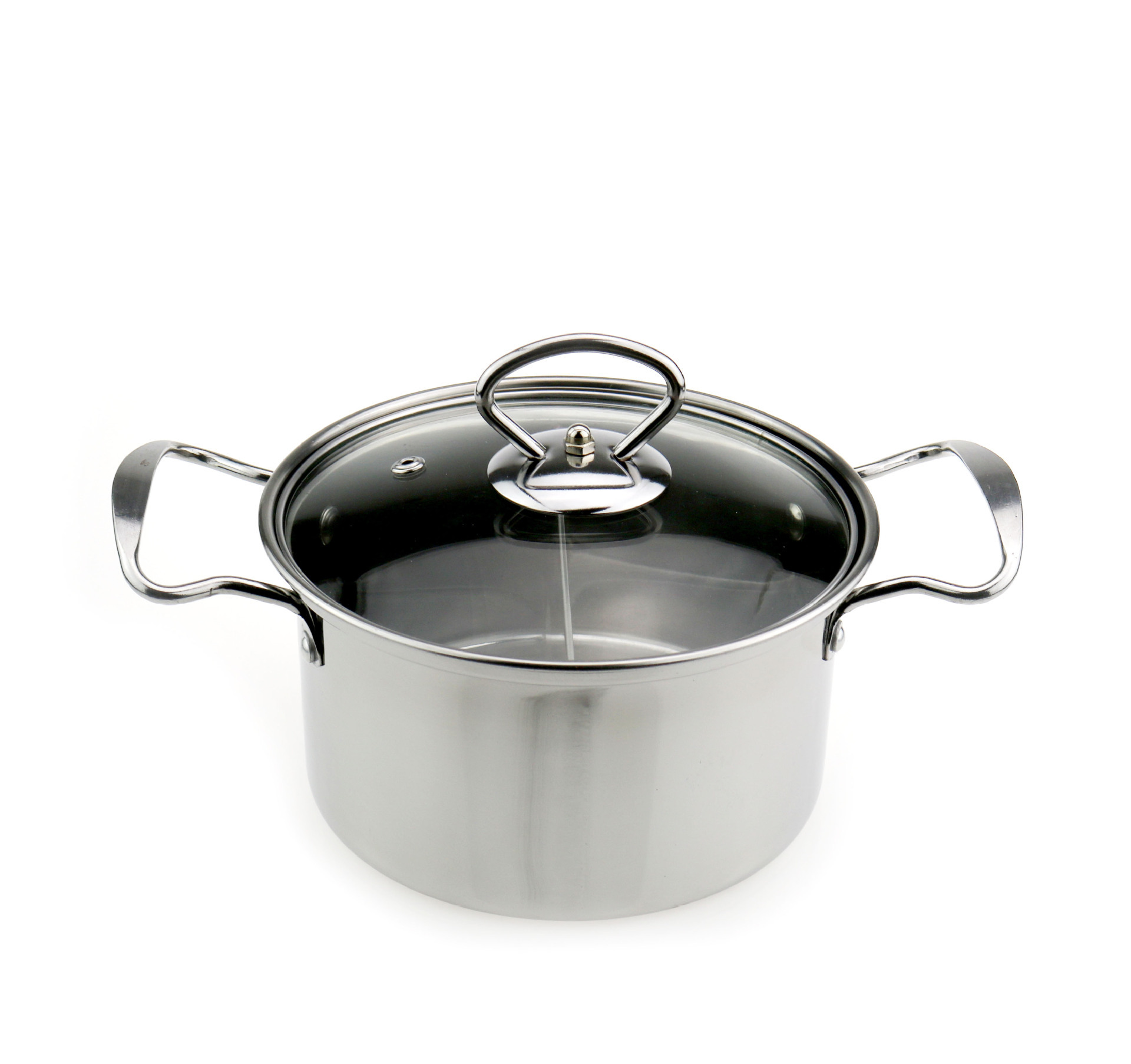 不锈钢直角钢耳锅 加厚单人单锅小火锅串串锅鸳鸯清汤锅涮涮锅