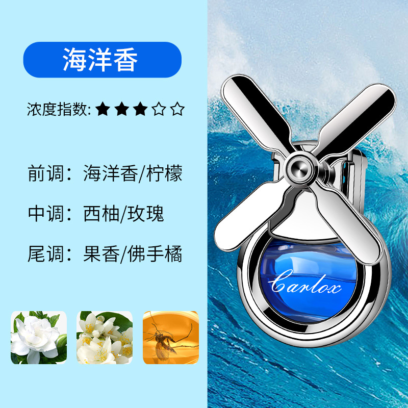 New Car Perfume Car-Mounted Air Conditioning Air Outlet Four Blades Fan Decoration Car Aromatherapy Deodorant Car Supplies