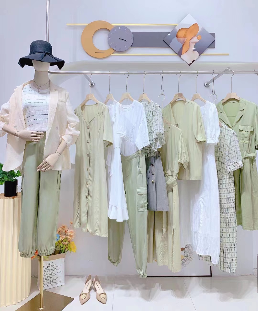大牌撤柜如缤夏款衬衫大码连衣裙品牌折扣女装实体专柜直播批发