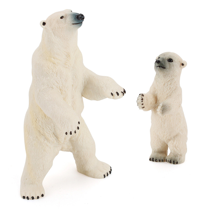 跨境仿真北极动物北极熊模型实心站姿北极熊崽大白熊北冰洋动物