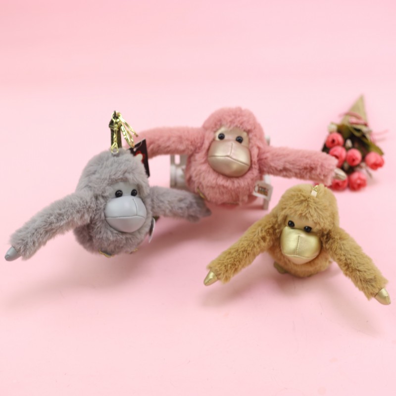 创意长臂猴 猴子猩猩挂件时尚男女 包包毛绒挂饰汽车钥匙扣圈吊饰