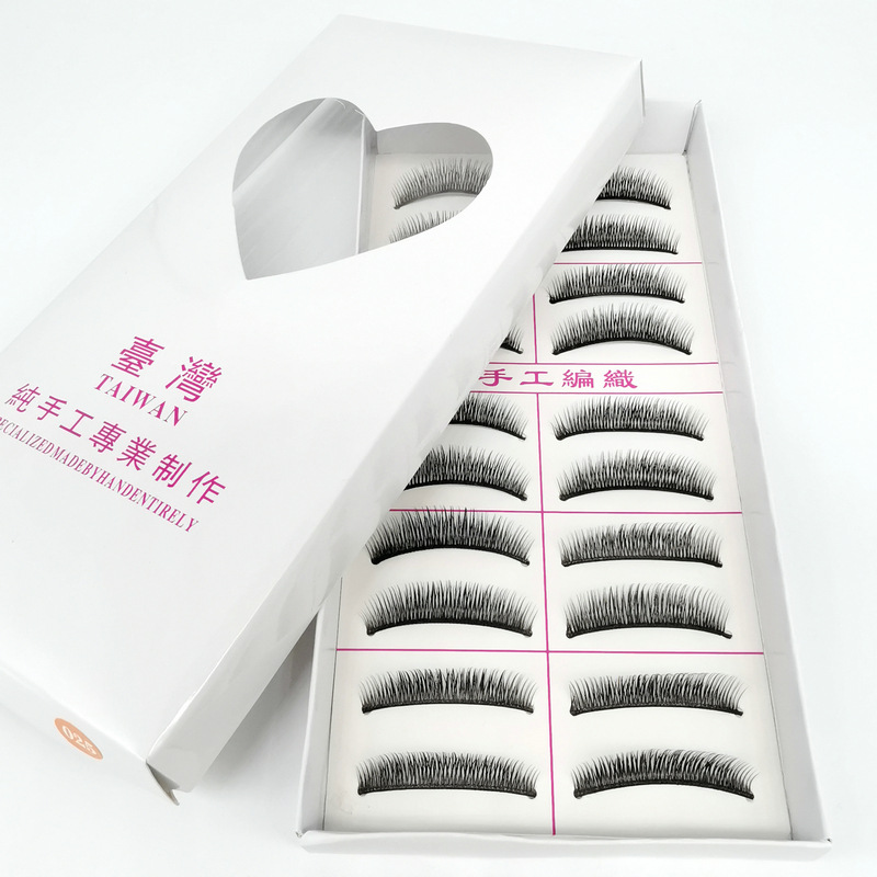 Taiwan Black Stem False Eyelashes 025 Natural Nude Makeup Short Fresh Natural Long 10 Pairs Wholesale