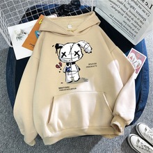 卡通加绒春秋新款印花上衣新款连帽卫衣女跨境兔子长袖宽松大码款