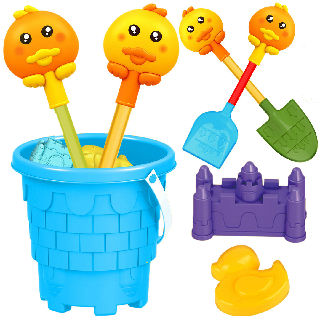 5件沙滩桶铲子套装588-34a戏水玩沙工具旅游景区地摊儿童玩具批发