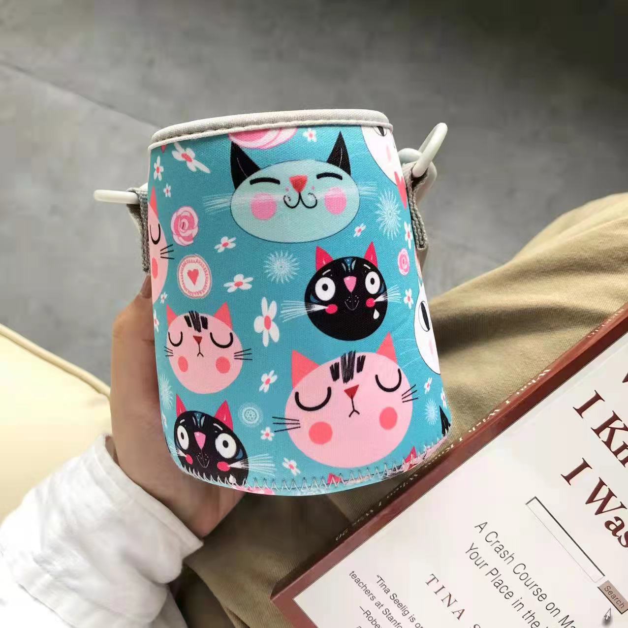 Big Belly Cup Sets of Cartoon Cute Astronaut Neoprene Can Cooler Thermos Cup Protective Case Can Be Sent on Behalf