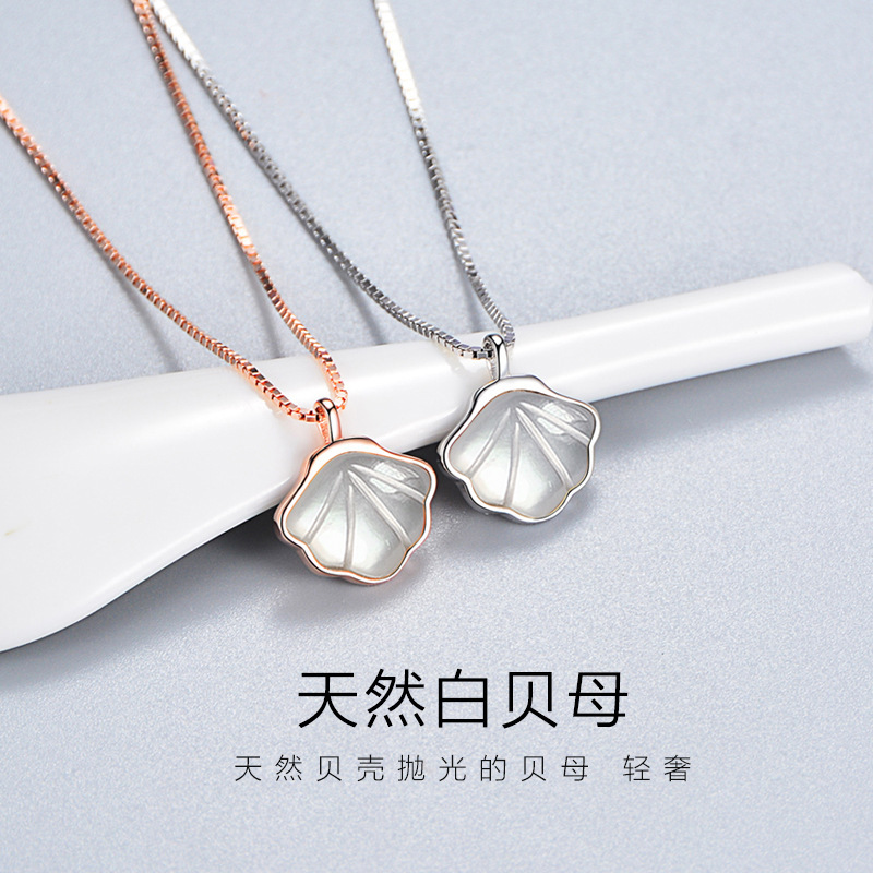 一贝子贝壳项链女生百搭高级感批发小众设计风白贝母锁骨链潮礼物