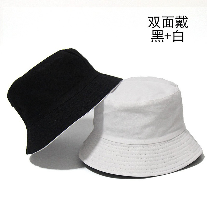 Double-Sided Fisherman Hat Men's Korean-Style Simple Casual All-Match Basin Hat Women's Solid Color Light Board Sun Hat Couple Hat Fashion