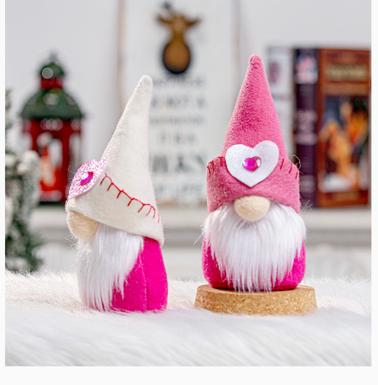 跨境2021新款粉色白胡子无脸娃娃复活节地精公仔派对聚会装饰批发