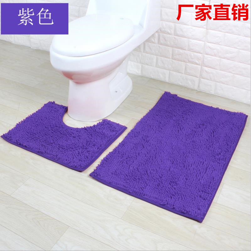 Encrypted Chenille Plush Carpet Bathroom Two-Piece Floor Mat Bathroom Absorbent Non-Slip Floor Mat Factory Supply