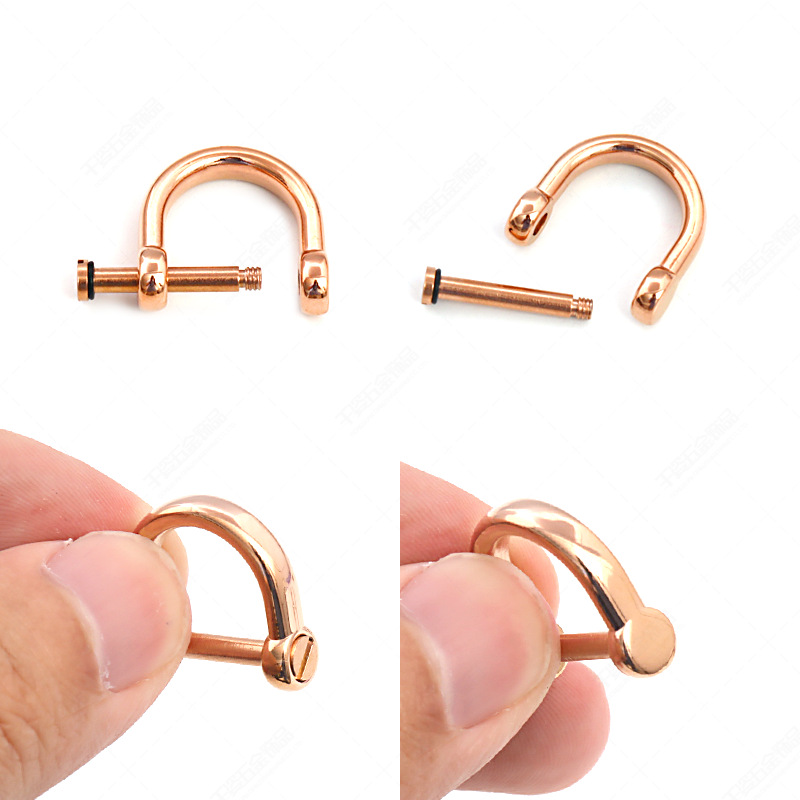 现货热卖马蹄扣不锈钢304汽车钥匙扣配件彩色钥匙配饰挂扣款式全