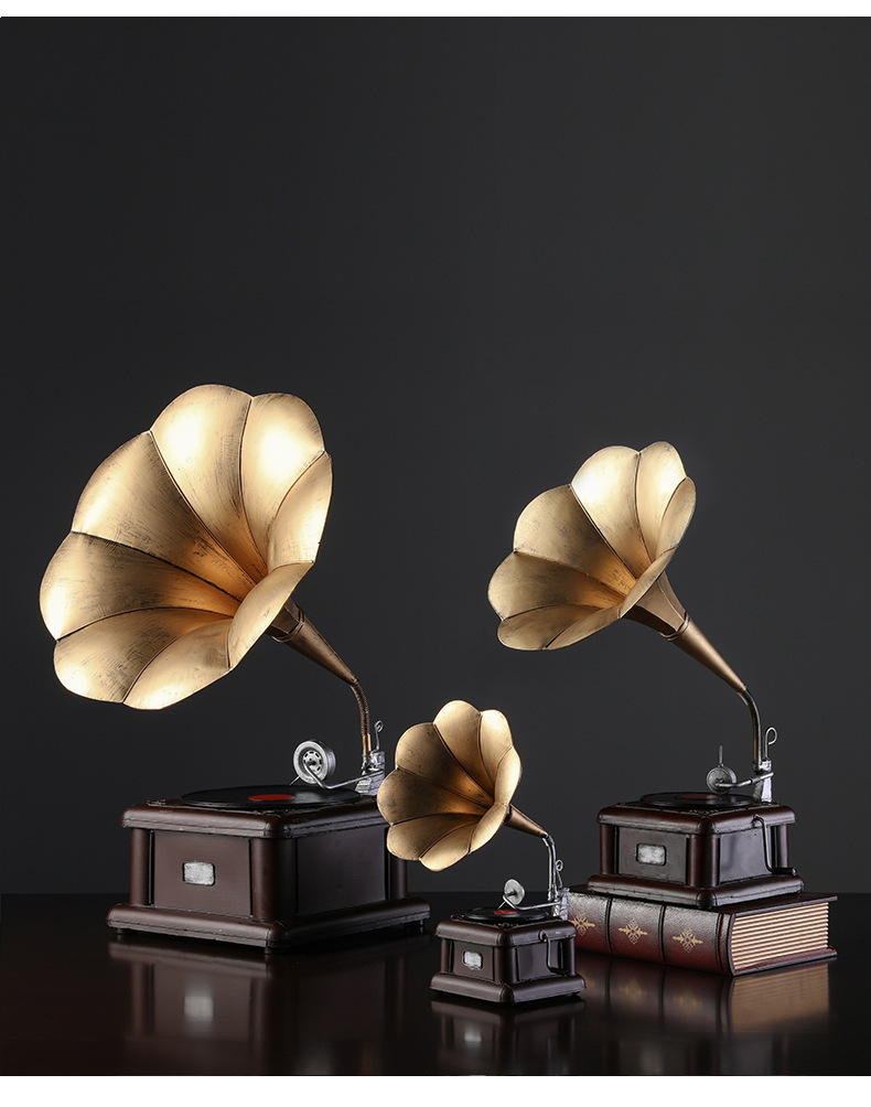 复古风留声机摆件民国上海古董机打字机老式怀旧道具装饰物件