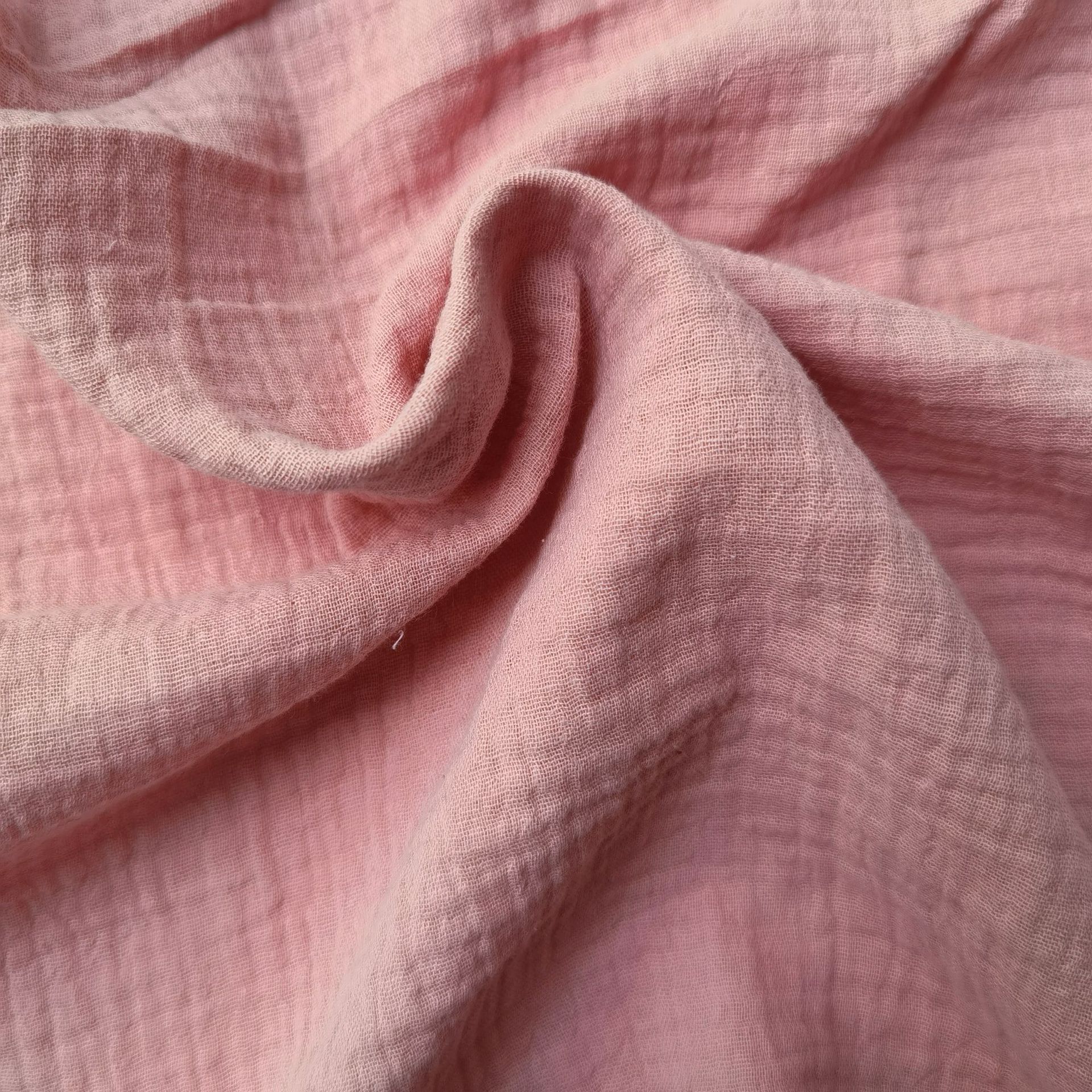 40支双层绉布全棉洗水泡泡皱纱布尿布口水巾睡衣家居褶皱童装面料